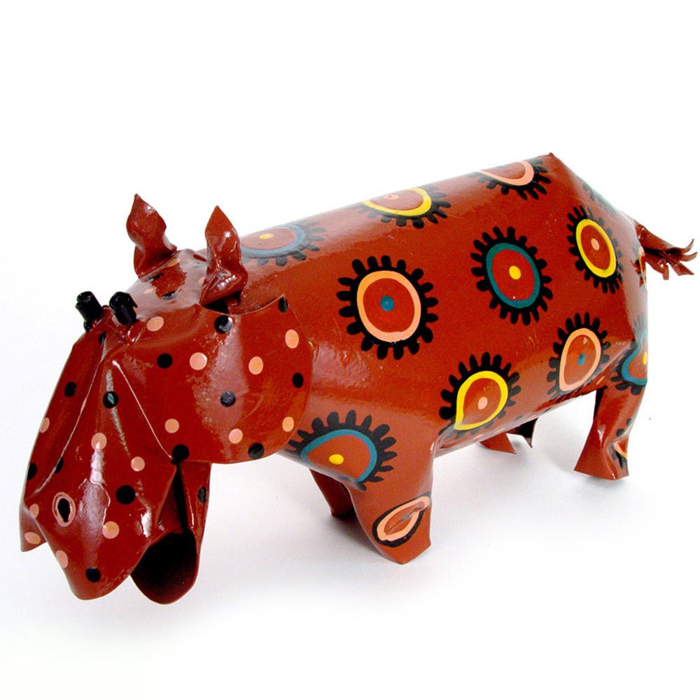 Large Tin Hippo La Vie Bien Large Tin Hippo
