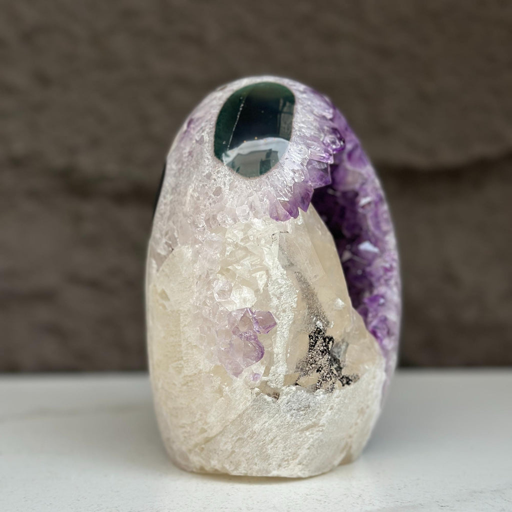 Large Uruguayan Quartz Geode Egg Rocks & Fossils La Vie Bien Large Uruguayan Quartz Geode Egg