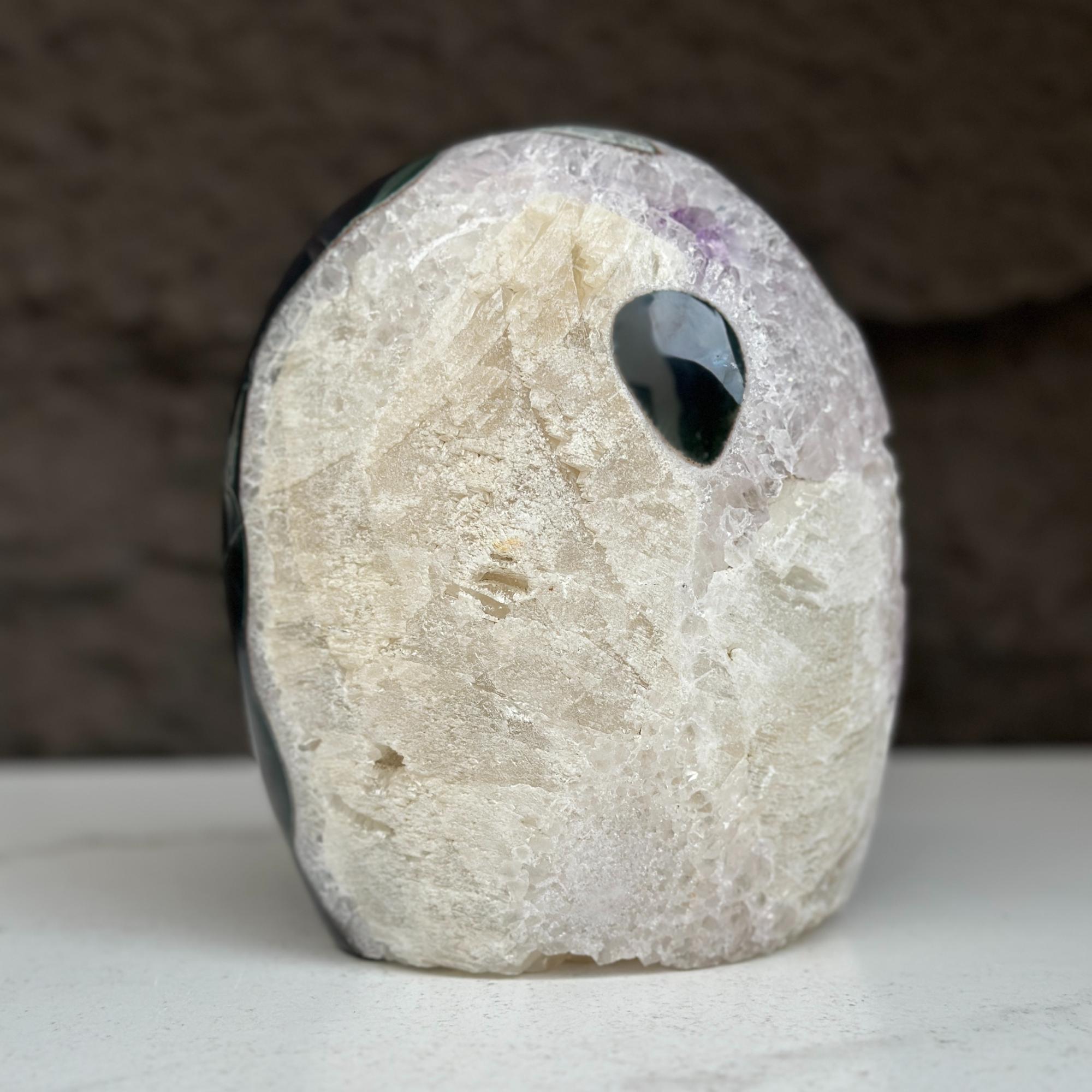 Large Uruguayan Quartz Geode Egg Rocks & Fossils La Vie Bien Large Uruguayan Quartz Geode Egg