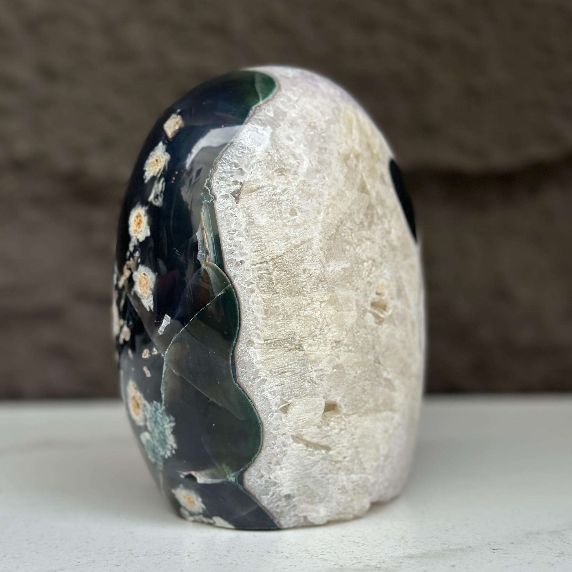 Large Uruguayan Quartz Geode Egg Rocks & Fossils La Vie Bien Large Uruguayan Quartz Geode Egg
