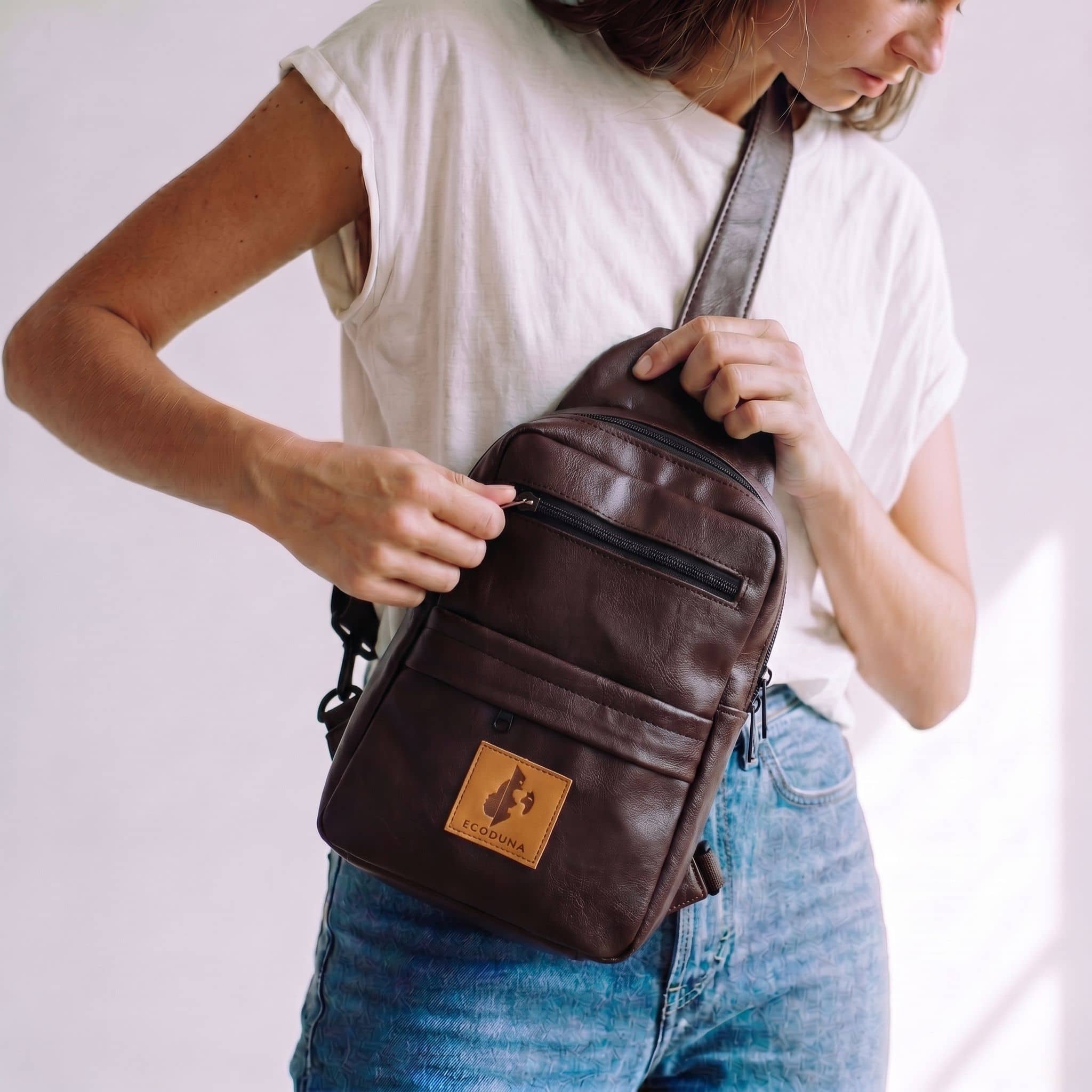 Large Vegan Leather Crossbody Sling Bag | Umoja Sling Bags La Vie Bien Large Vegan Leather Crossbody Sling Bag | Umoja