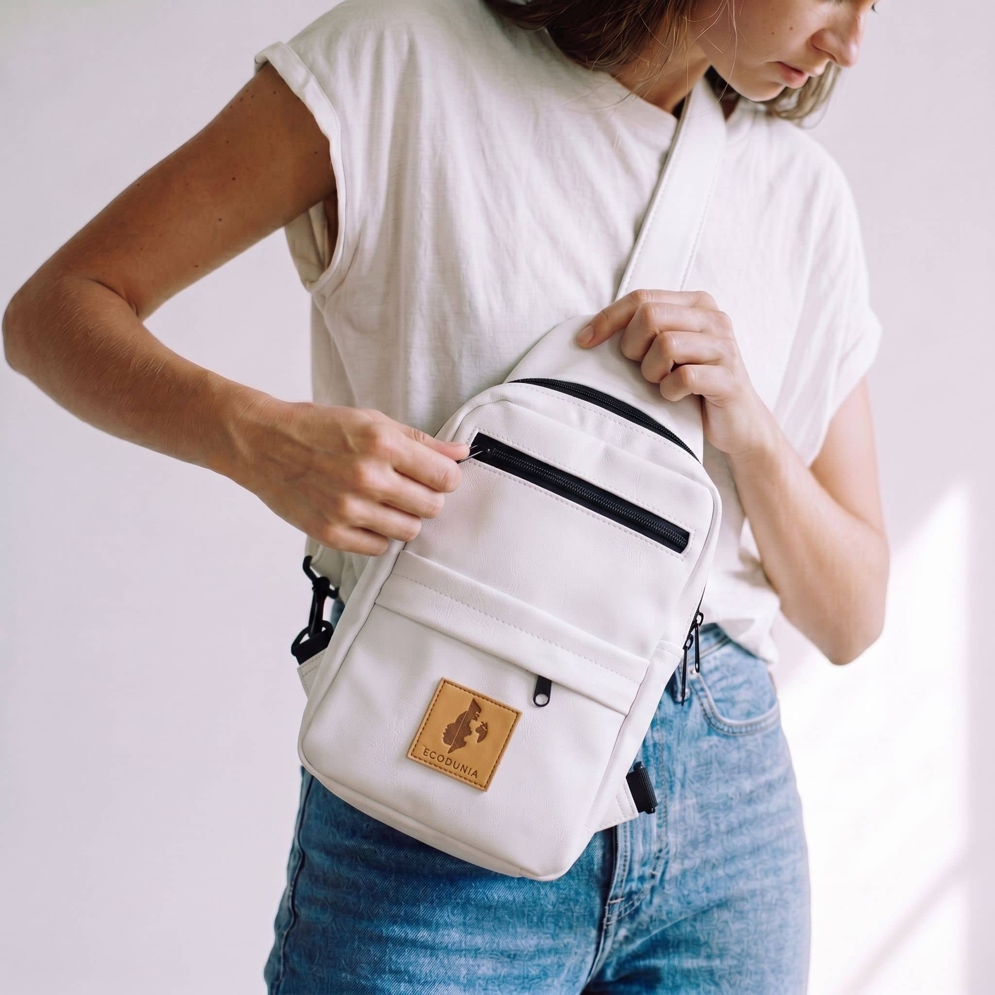 Large Vegan Leather Crossbody Sling Bag | Umoja Sling Bags La Vie Bien Large Vegan Leather Crossbody Sling Bag | Umoja