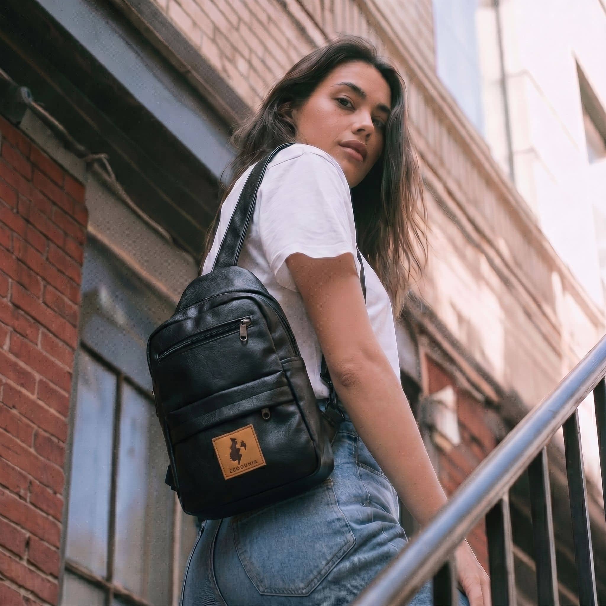 Large Vegan Leather Crossbody Sling Bag | Umoja Sling Bags La Vie Bien Large Vegan Leather Crossbody Sling Bag | Umoja