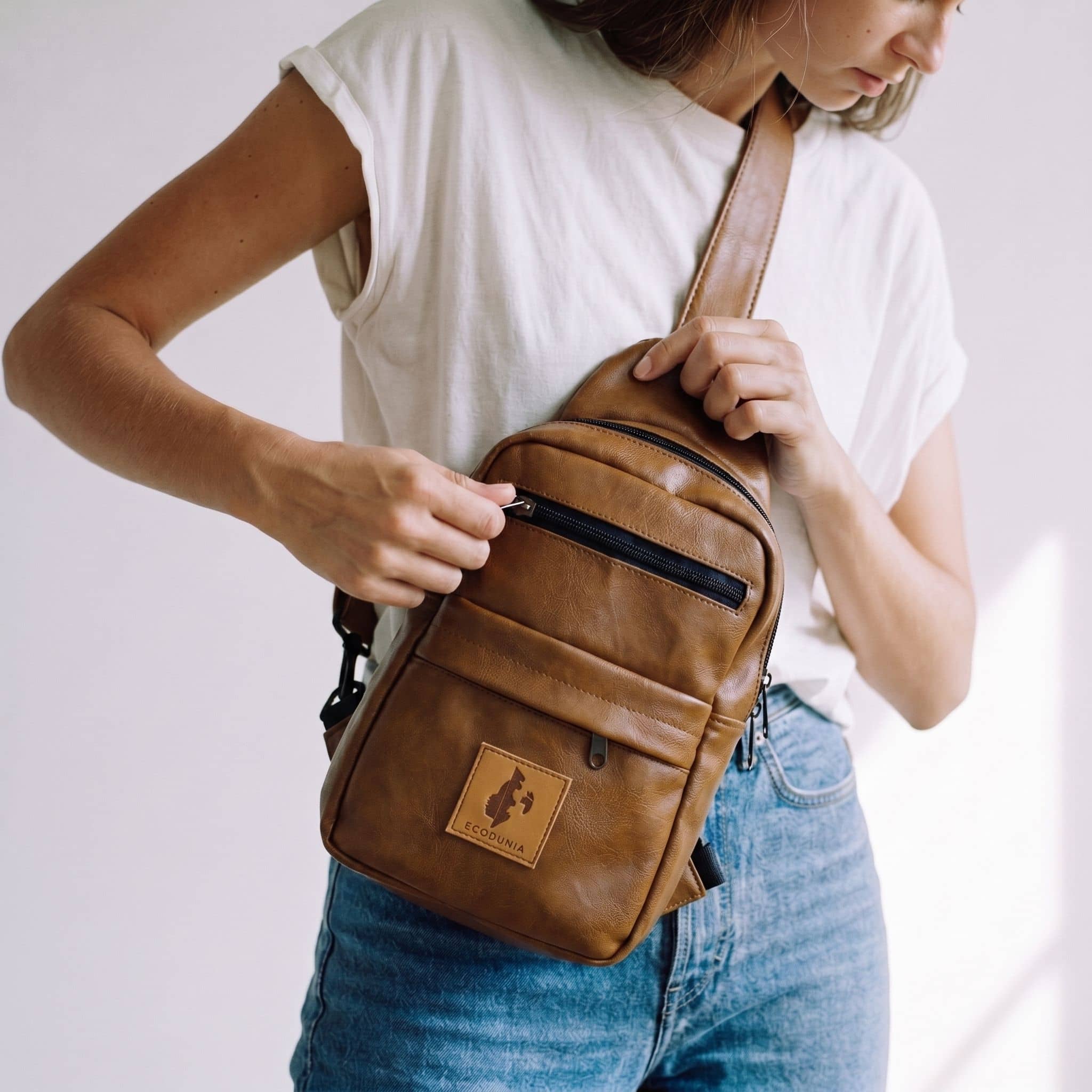 Large Vegan Leather Crossbody Sling Bag | Umoja Sling Bags La Vie Bien Large Vegan Leather Crossbody Sling Bag | Umoja