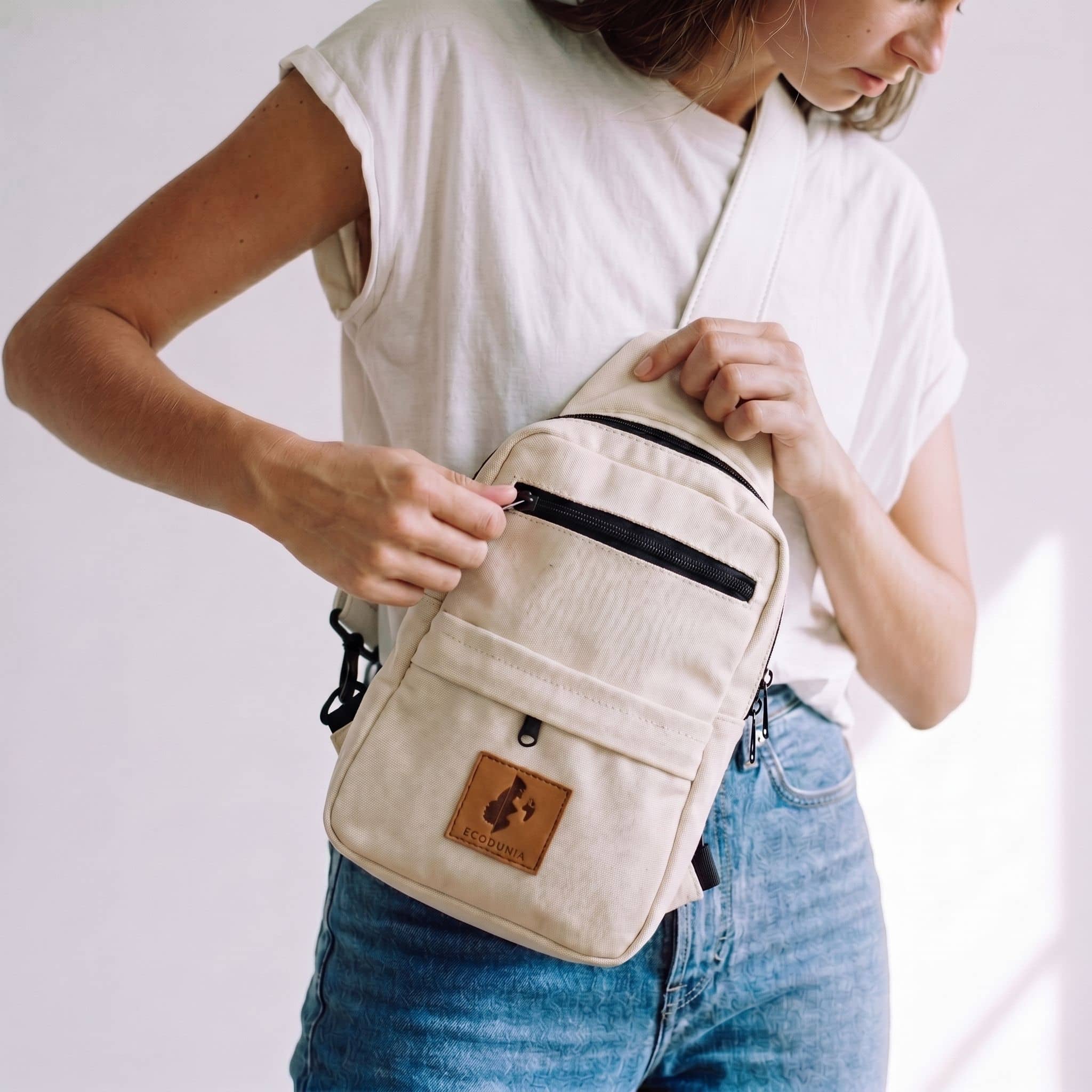 Large Vegan Leather Crossbody Sling Bag | Umoja Sling Bags La Vie Bien Large Vegan Leather Crossbody Sling Bag | Umoja
