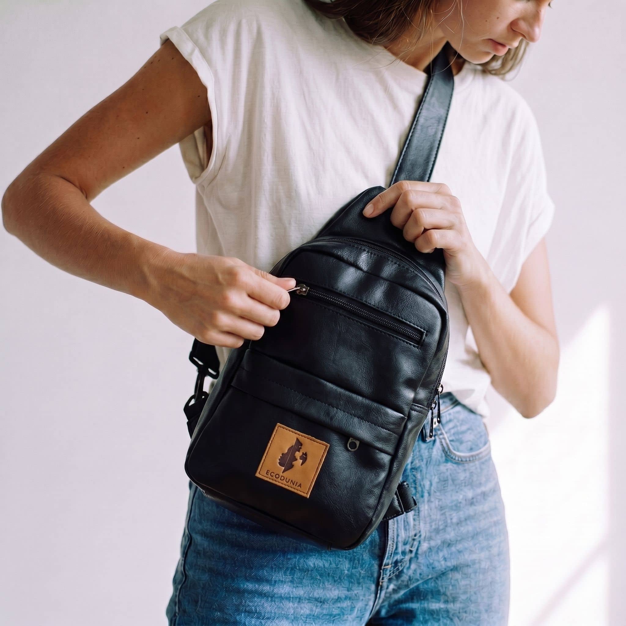 Large Vegan Leather Crossbody Sling Bag | Umoja Sling Bags La Vie Bien Large Vegan Leather Crossbody Sling Bag | Umoja