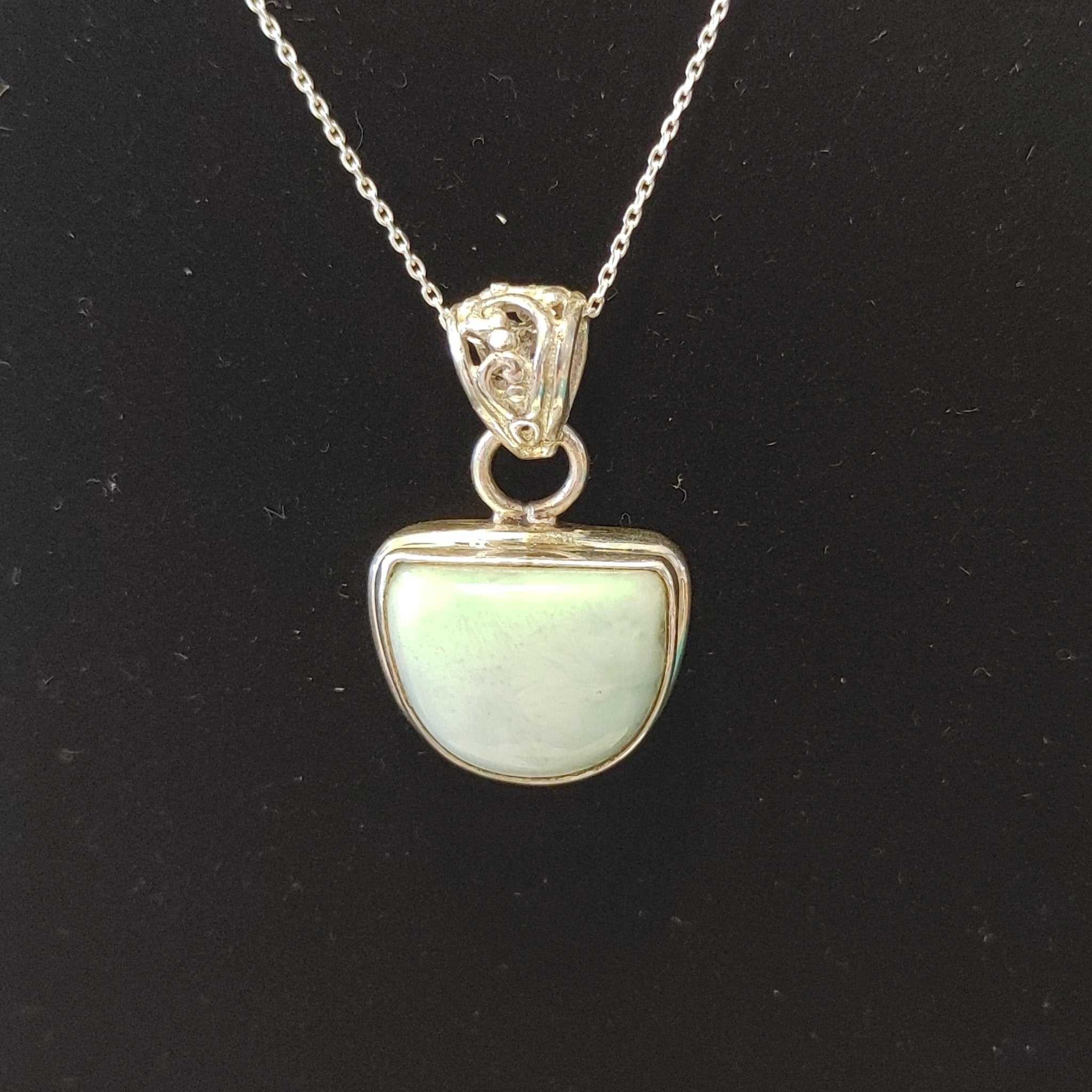 Larimar Half Circle Pendant Jewelry La Vie Bien Larimar Half Circle Pendant