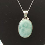 Larimar Large Oval Pendant Jewelry La Vie Bien Larimar Large Oval Pendant