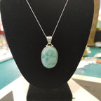 Larimar Large Oval Pendant Jewelry La Vie Bien Larimar Large Oval Pendant
