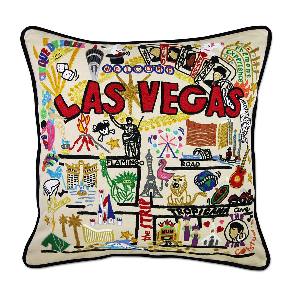 Las Vegas Hand - Embroidered Pillow Pillows La Vie Bien Las Vegas Hand - Embroidered Pillow