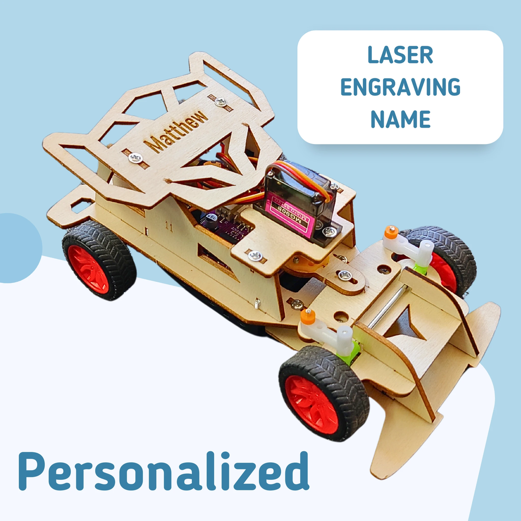 Steering Remote-Controlled Car DIY Kit, Educational STEM Toy by Kitsville