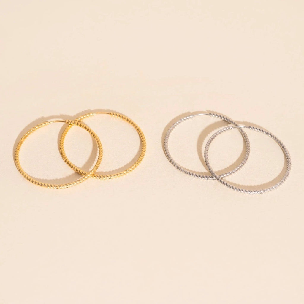 Lasso Rope Rounded Huggie Hoop Earrings by Oh Clementine