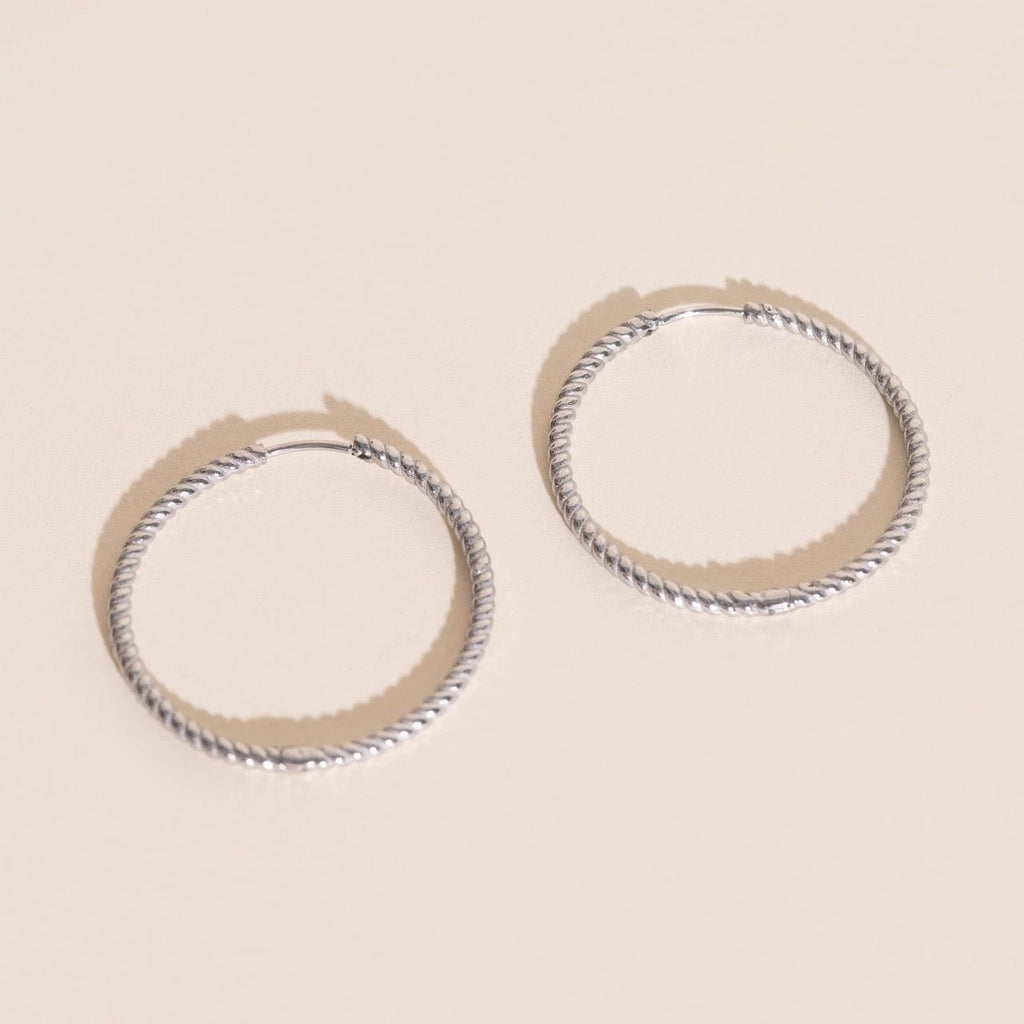 Lasso Rope Rounded Huggie Hoop Earrings by Oh Clementine