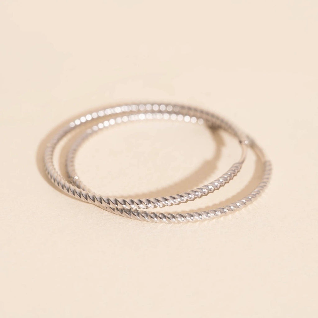 Lasso Rope Rounded Huggie Hoop Earrings by Oh Clementine