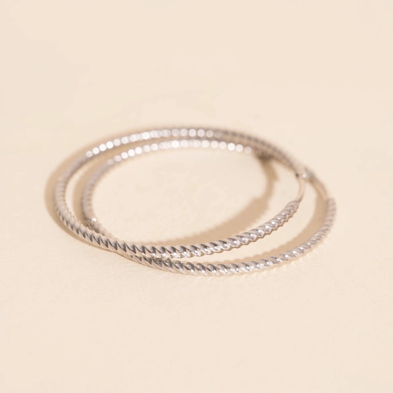 Lasso Rope Rounded Huggie Hoop Earrings by Oh Clementine