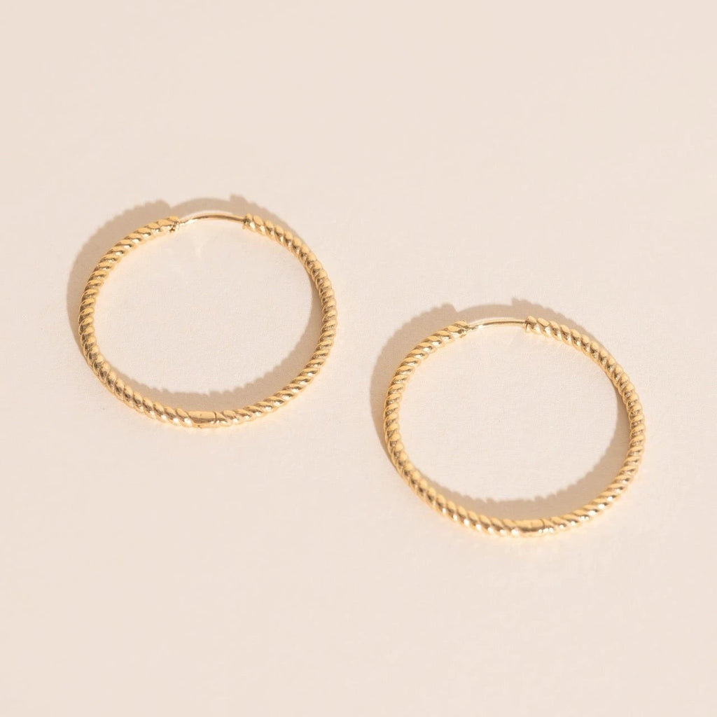 Lasso Rope Rounded Huggie Hoop Earrings by Oh Clementine