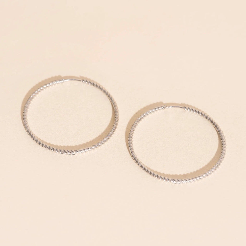 Lasso Rope Rounded Huggie Hoop Earrings by Oh Clementine