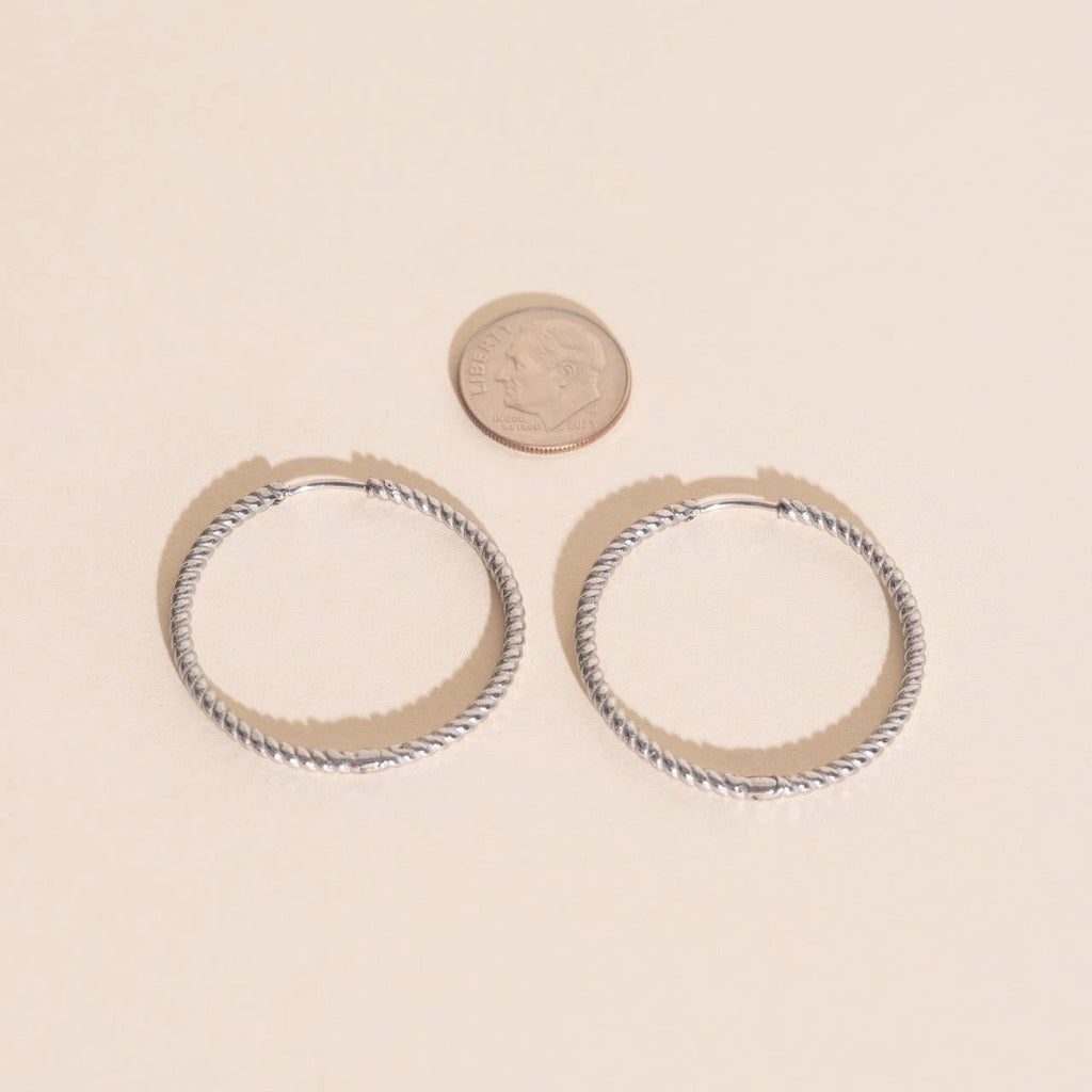 Lasso Rope Rounded Huggie Hoop Earrings by Oh Clementine