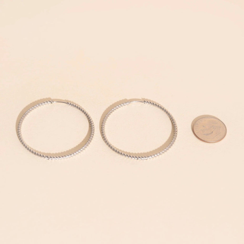 Lasso Rope Rounded Huggie Hoop Earrings by Oh Clementine