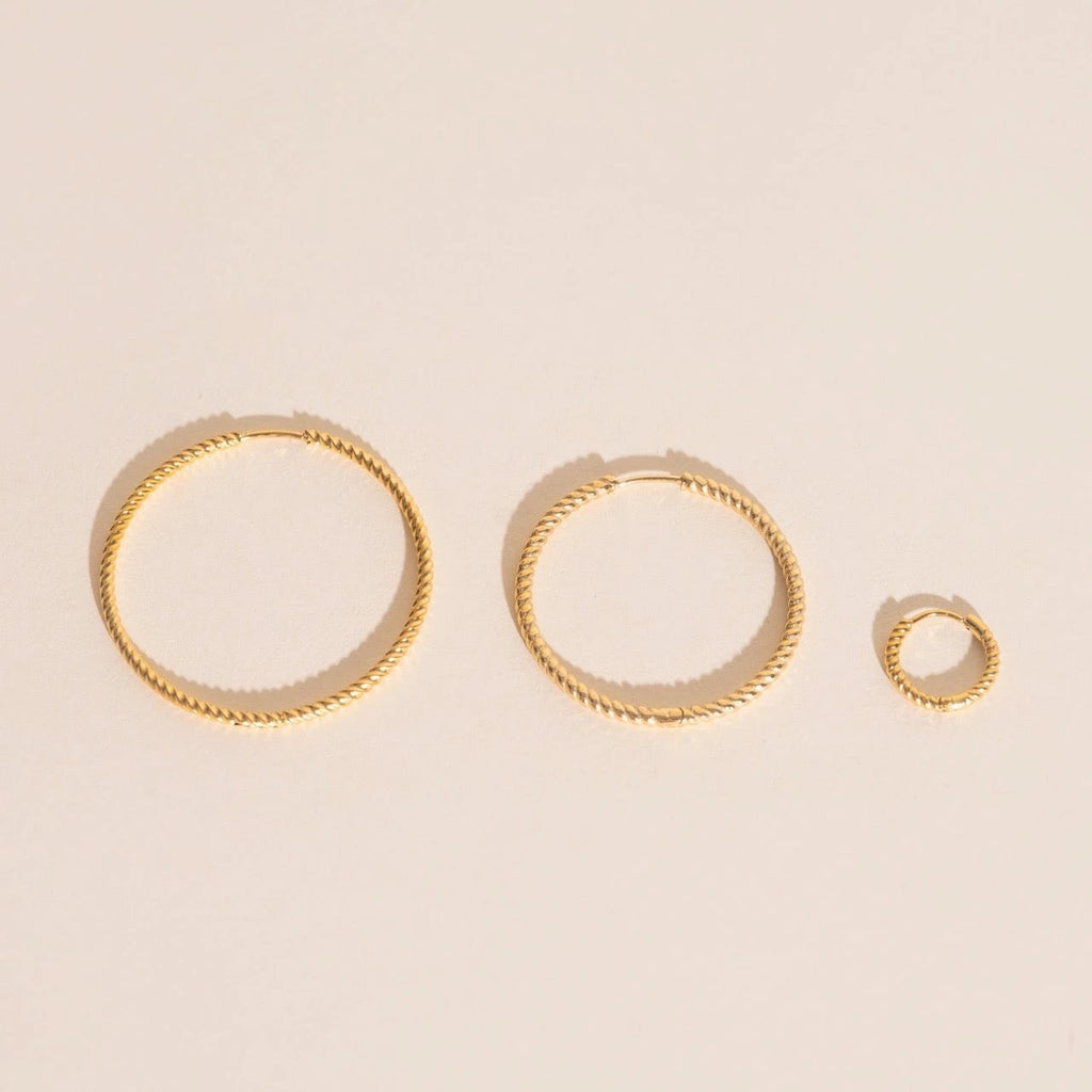 Lasso Rope Rounded Huggie Hoop Earrings by Oh Clementine