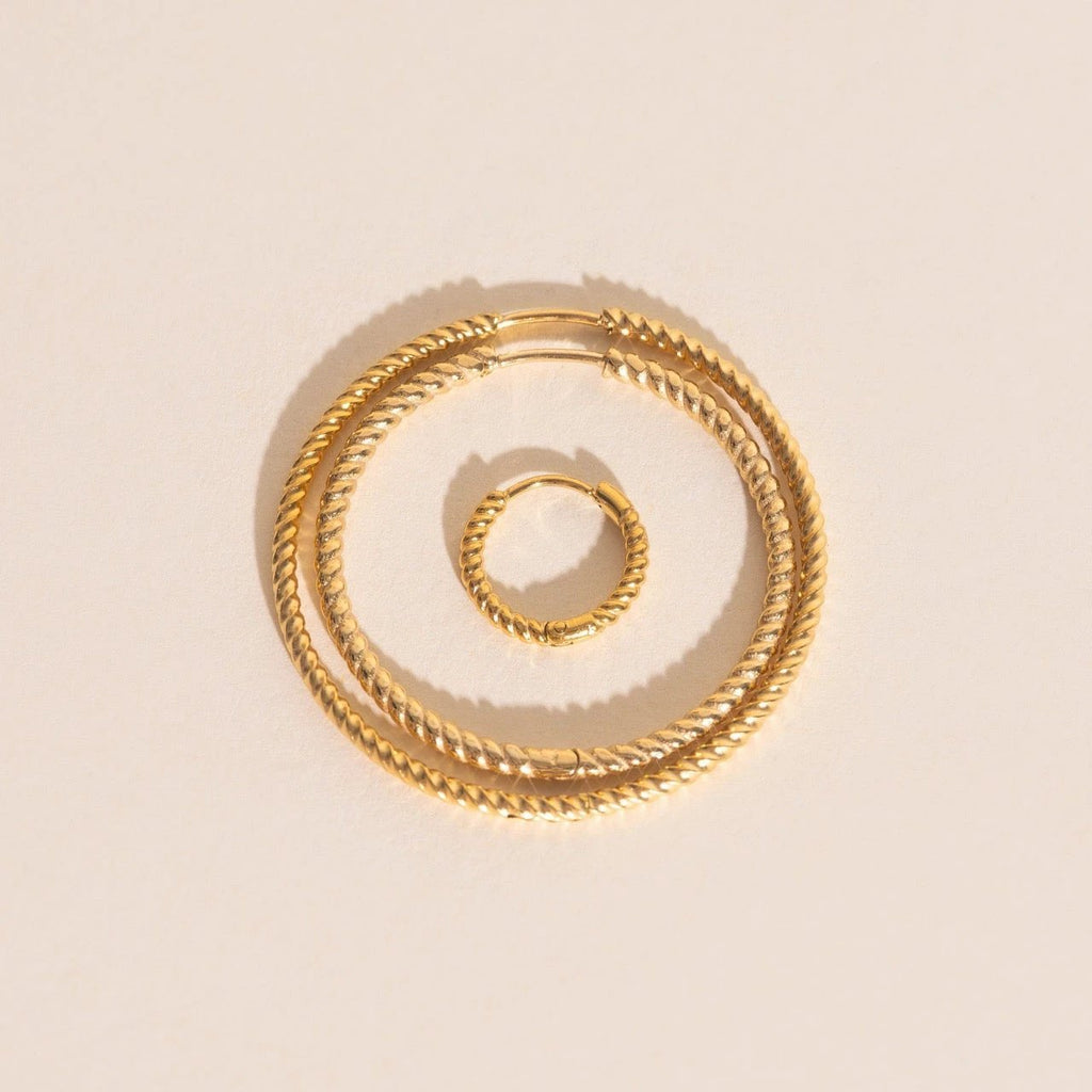 Lasso Rope Rounded Huggie Hoop Earrings by Oh Clementine
