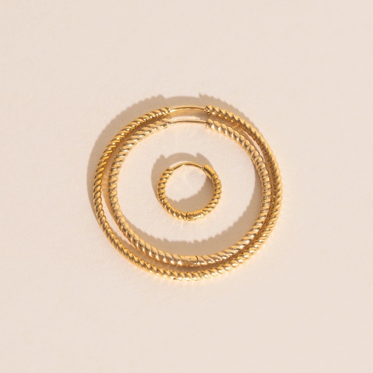 Lasso Rope Rounded Huggie Hoop Earrings by Oh Clementine