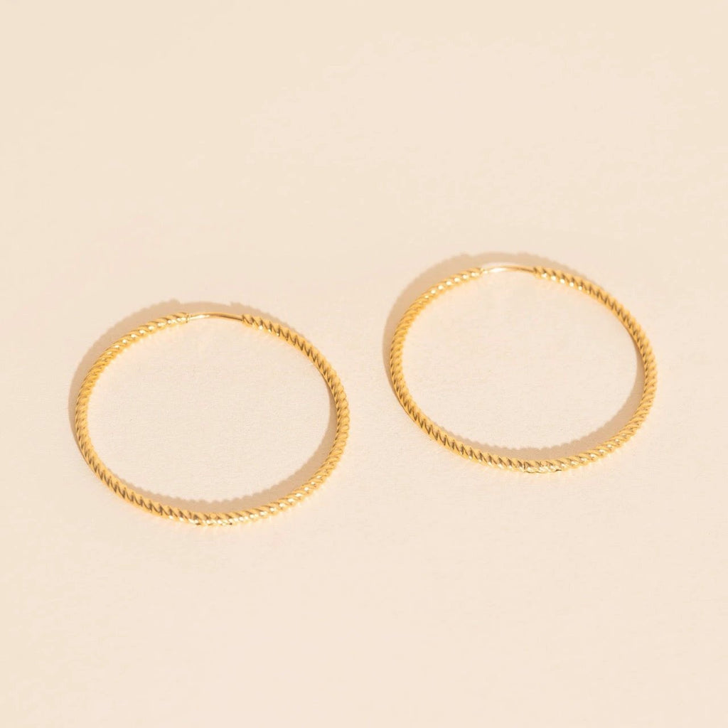 Lasso Rope Rounded Huggie Hoop Earrings by Oh Clementine