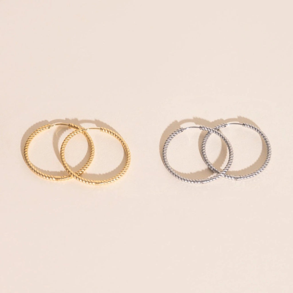 Lasso Rope Rounded Huggie Hoop Earrings by Oh Clementine