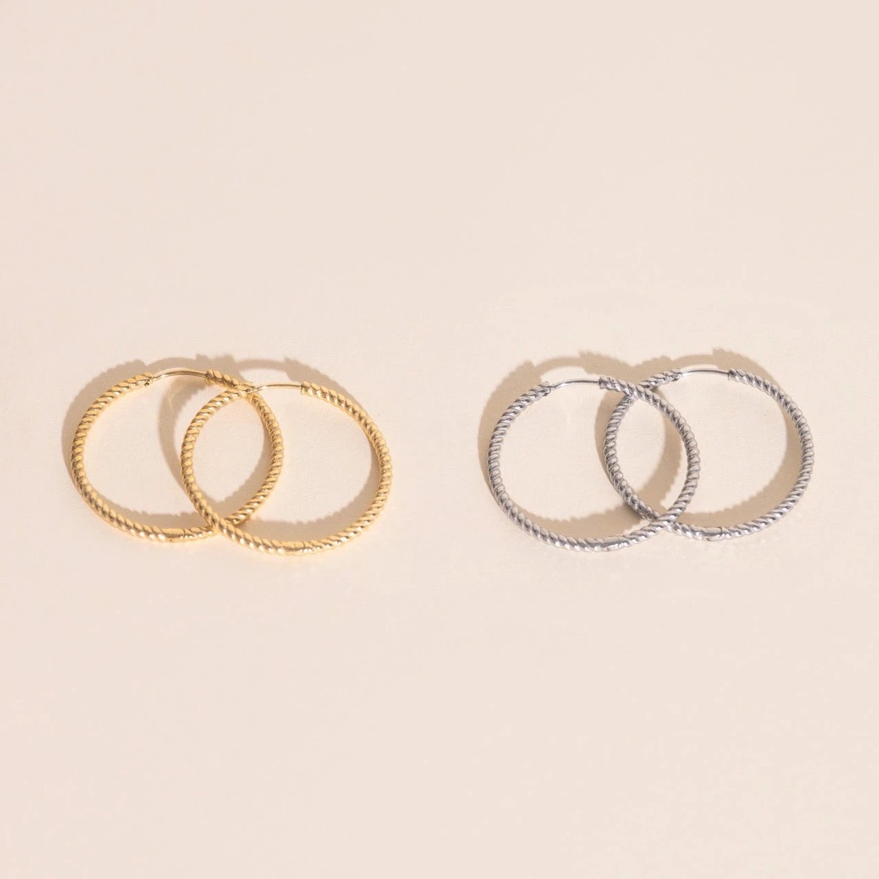 Lasso Rope Rounded Huggie Hoop Earrings by Oh Clementine