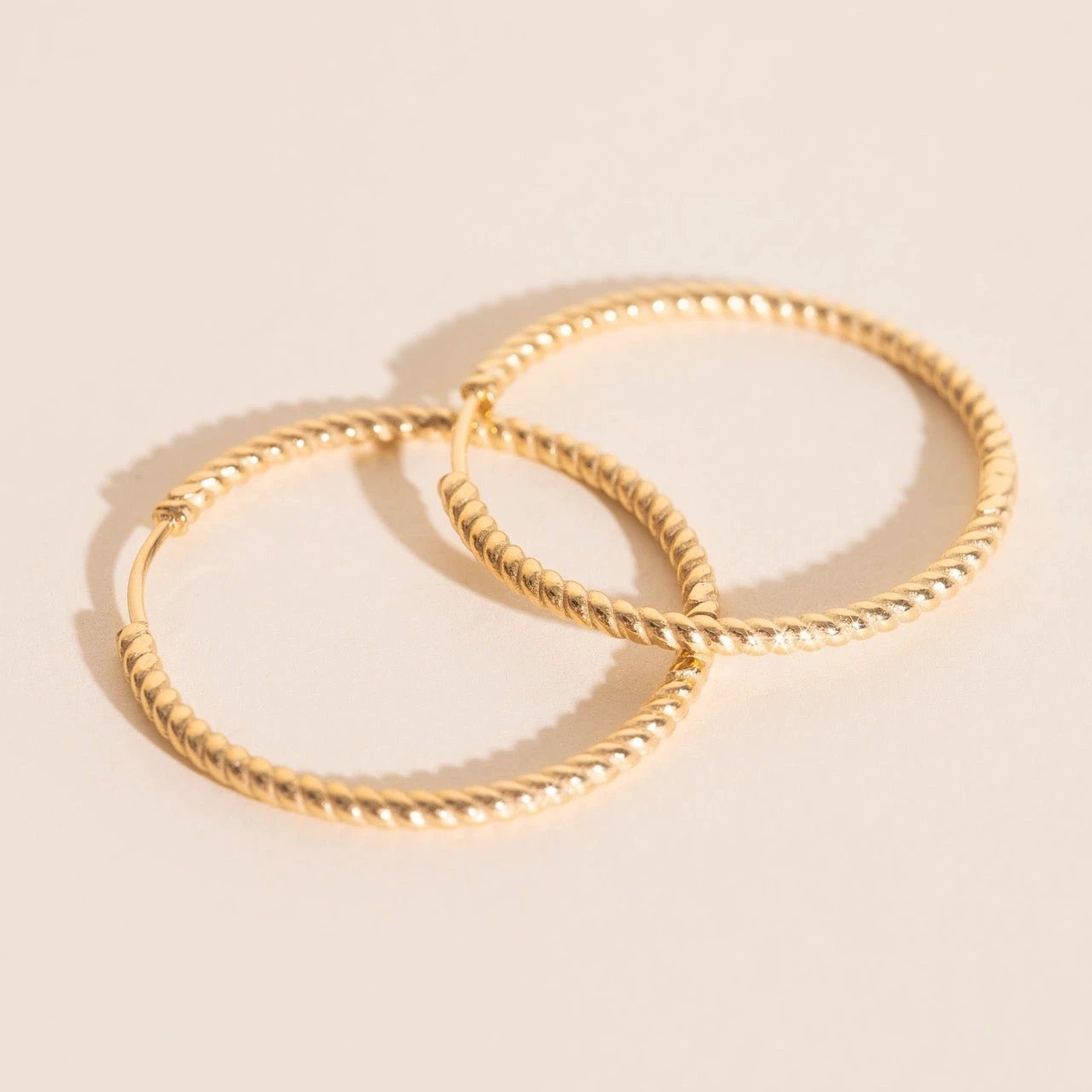 Lasso Rope Rounded Huggie Hoop Earrings by Oh Clementine