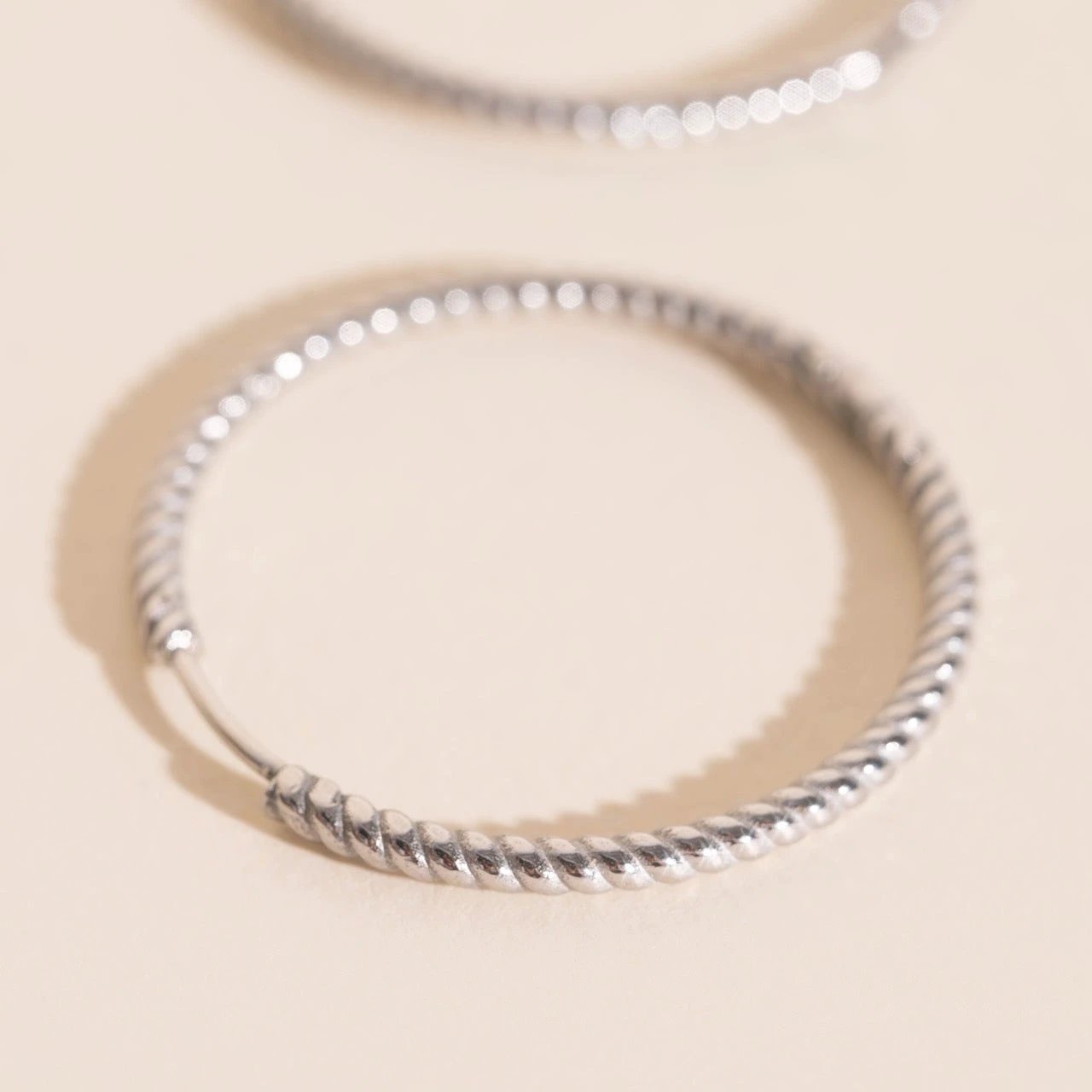 Lasso Rope Rounded Huggie Hoop Earrings by Oh Clementine