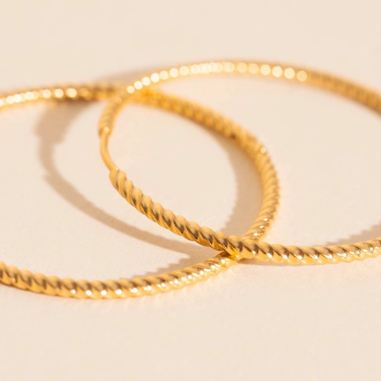 Lasso Rope Rounded Huggie Hoop Earrings by Oh Clementine