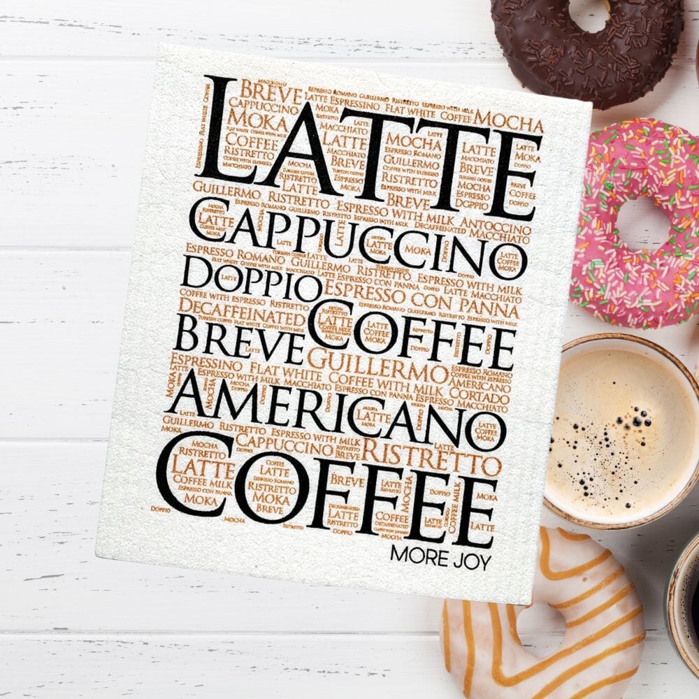 Latte Coffee Lovers Swedish Dishcloth Swedish Dishcloths La Vie Bien Latte Coffee Lovers Swedish Dishcloth