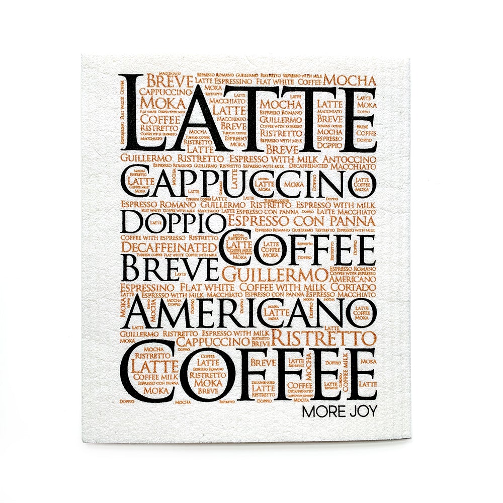 Latte Coffee Lovers Swedish Dishcloth Swedish Dishcloths La Vie Bien Latte Coffee Lovers Swedish Dishcloth