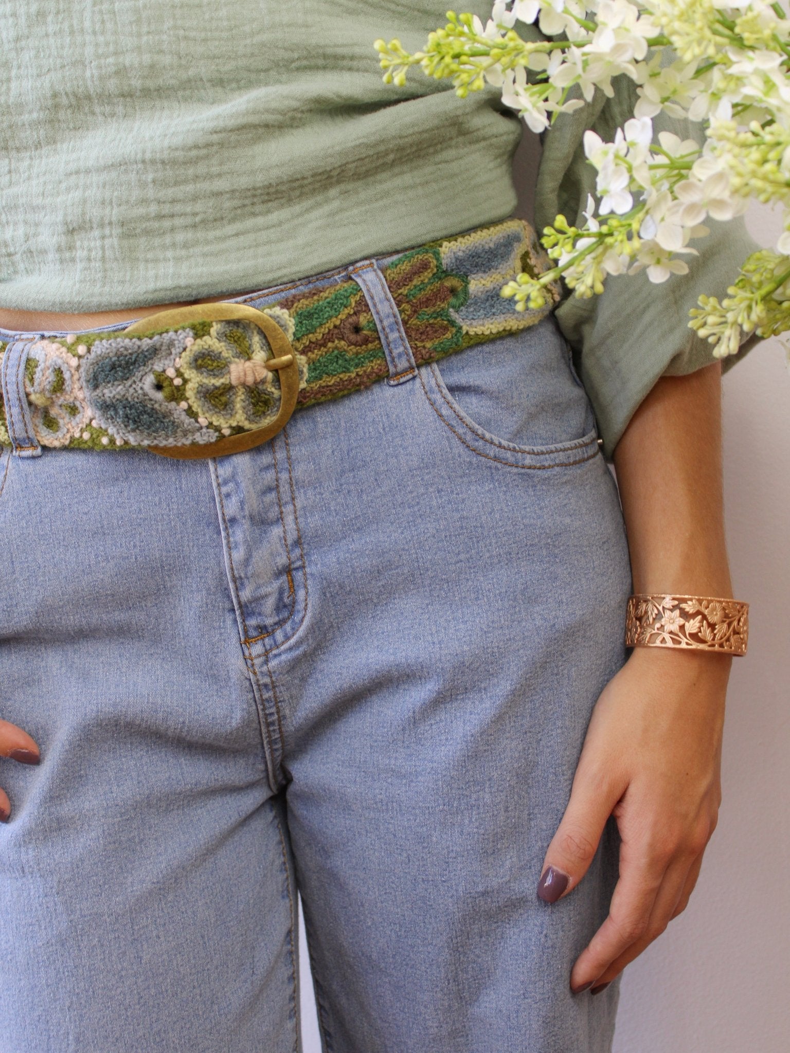 Laurel Embroidered Belt