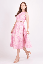 Laurel Jacquard Embroidered Midi Dress by Raas