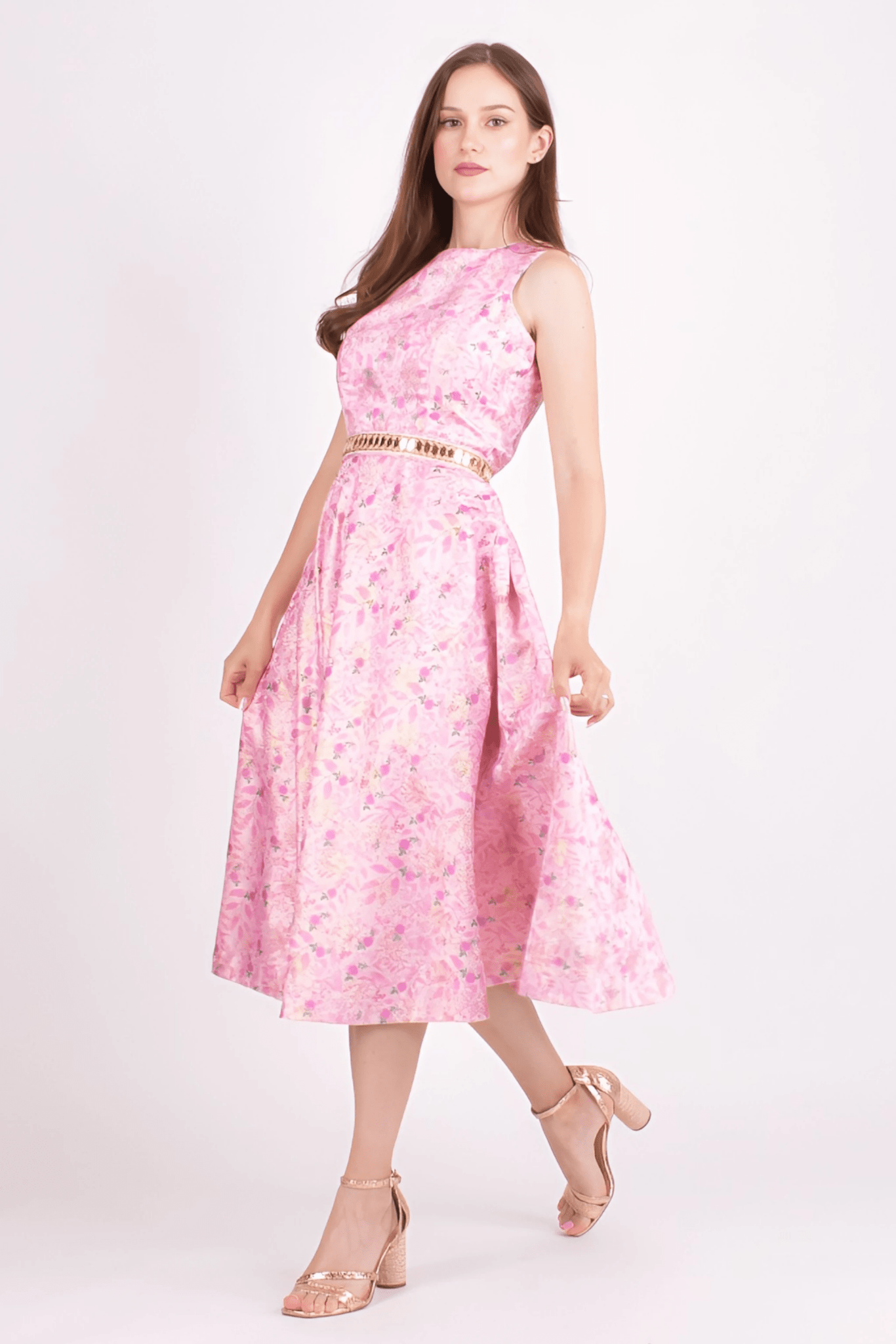 Laurel Jacquard Embroidered Midi Dress by Raas