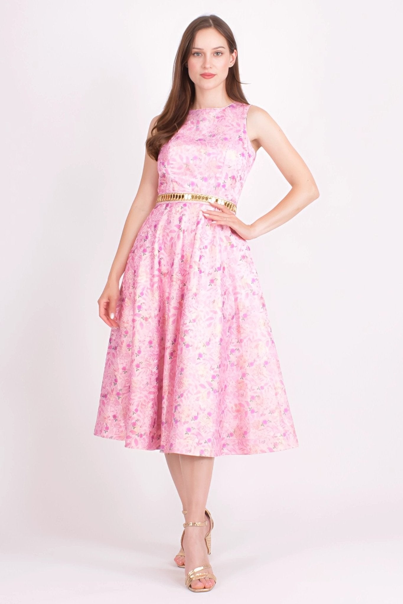 Laurel Jacquard Embroidered Midi Dress by Raas