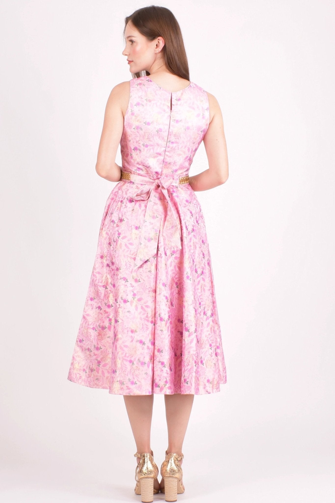 Laurel Jacquard Embroidered Midi Dress by Raas