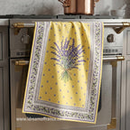 Lauris Yellow French Cotton Kitchen Towel by Tissus Toselli Kitchen towel La Vie Bien Lauris Yellow French Cotton Kitchen Towel by Tissus Toselli