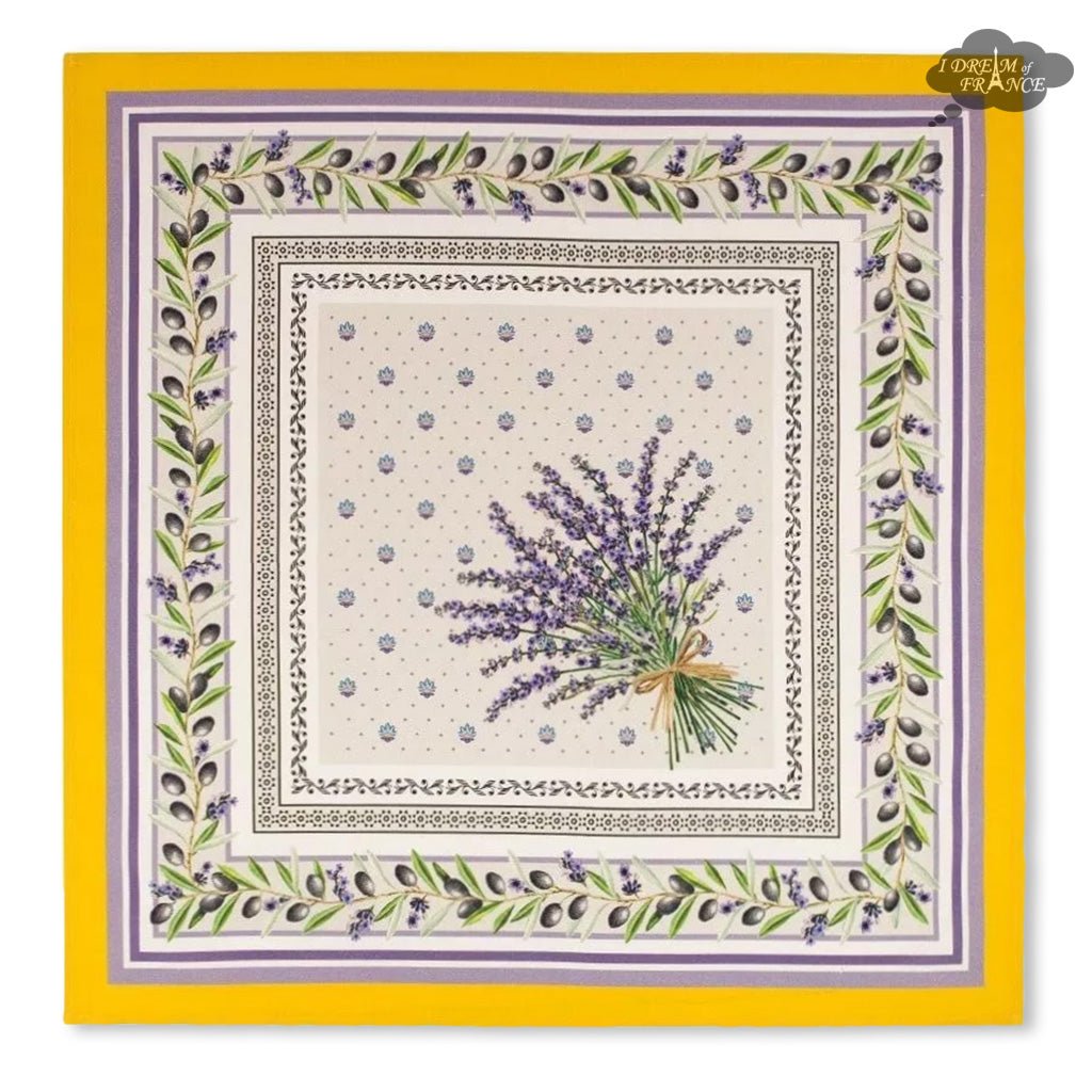 Lauris Yellow Provence Cotton Napkin by Tissus Toselli Napkin La Vie Bien Lauris Yellow Provence Cotton Napkin by Tissus Toselli