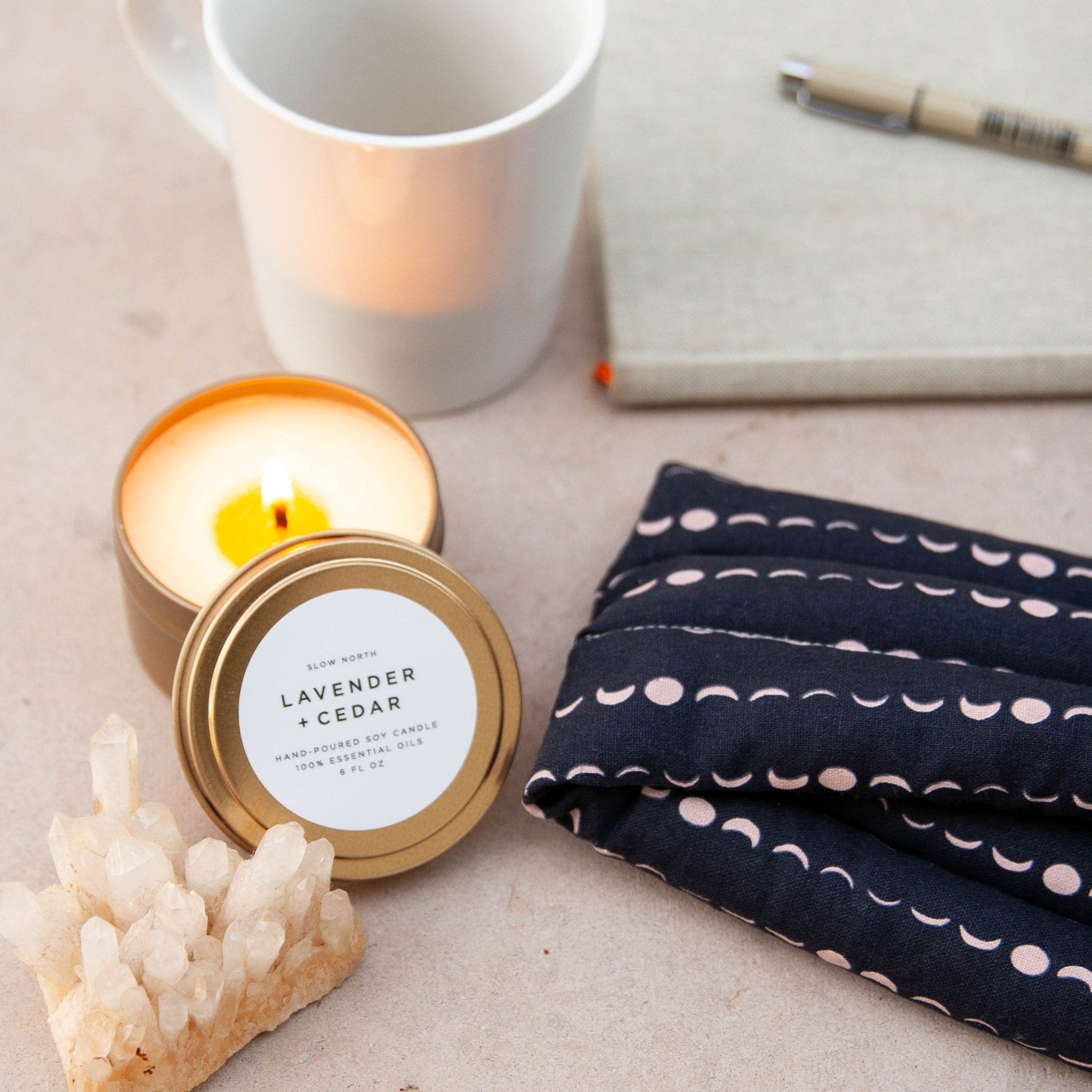Lavender + Cedar Travel Tin Candles La Vie Bien Lavender + Cedar
