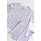Lavender Checker Short Set in Soft Bamboo Blend by Polished Prints
