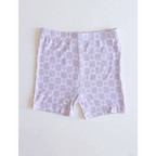 Lavender Checker Short Set in Soft Bamboo Blend by Polished Prints