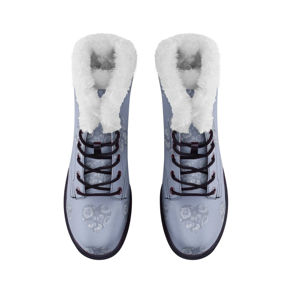 Lavender floral hearts Unisex Lace Up Winter Chukka Boots by Printy6