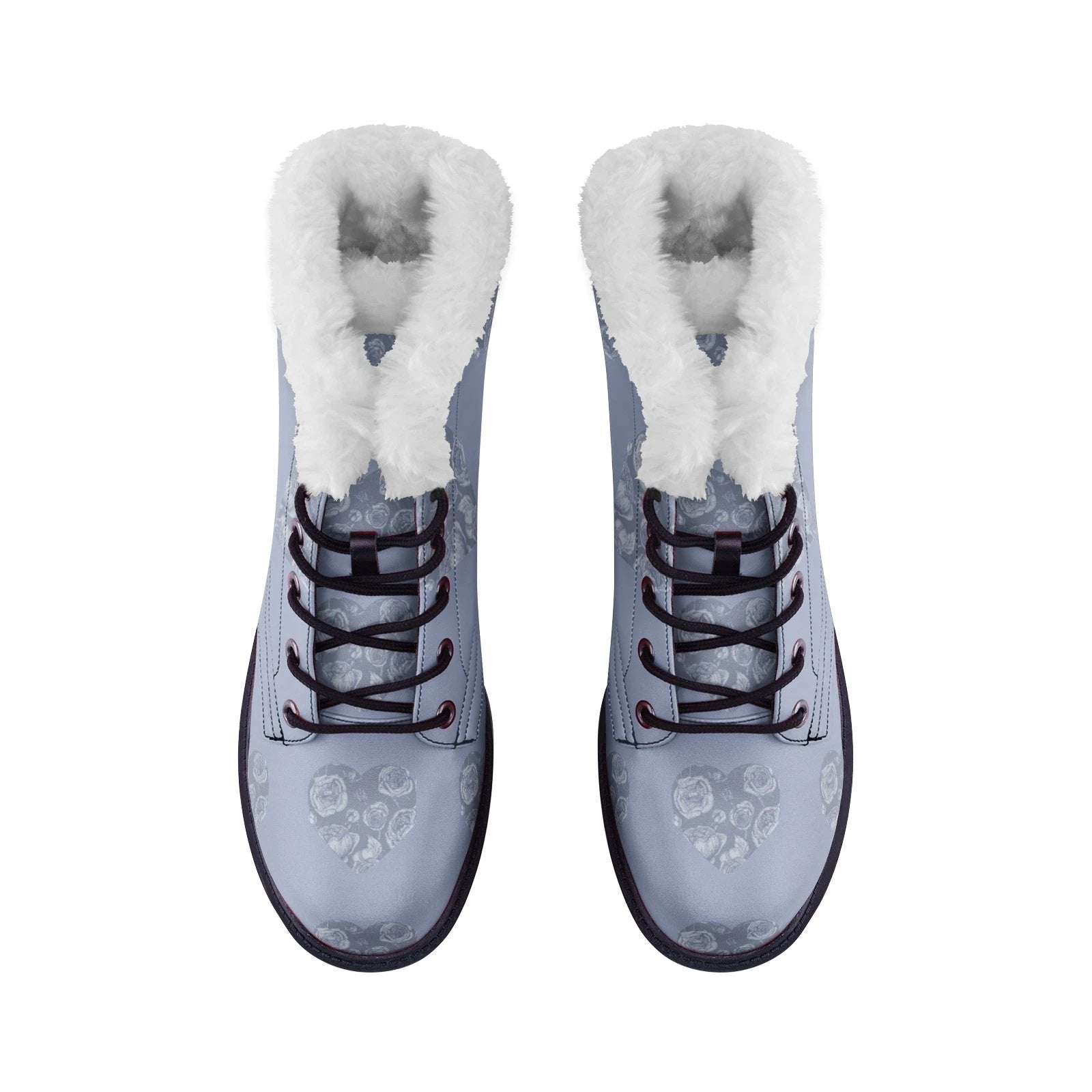 Lavender floral hearts Unisex Lace Up Winter Chukka Boots by Printy6