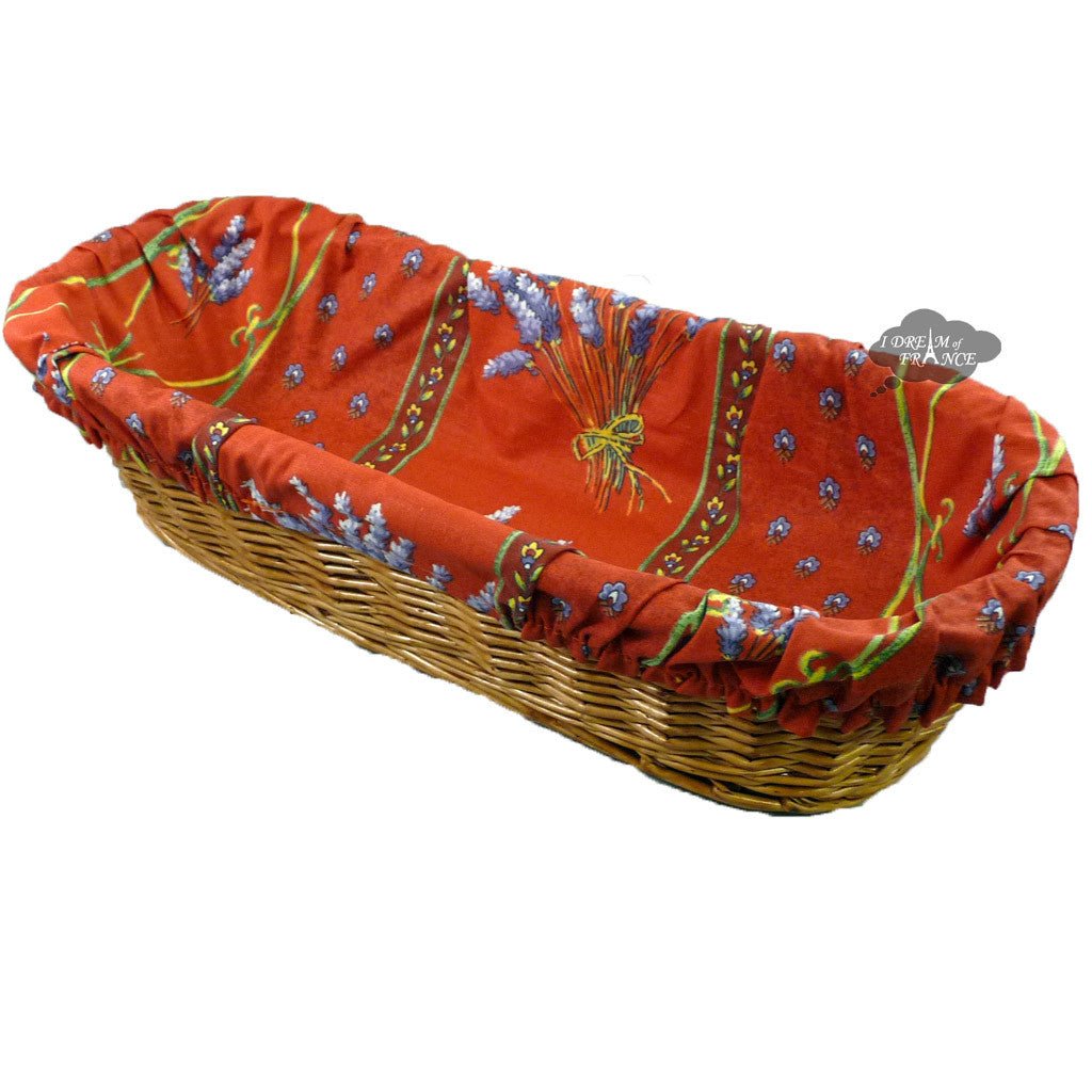 Lavender Red French Baguette Basket with Removable Liner by Le Cluny Bread basket La Vie Bien Lavender Red French Baguette Basket with Removable Liner by Le Cluny