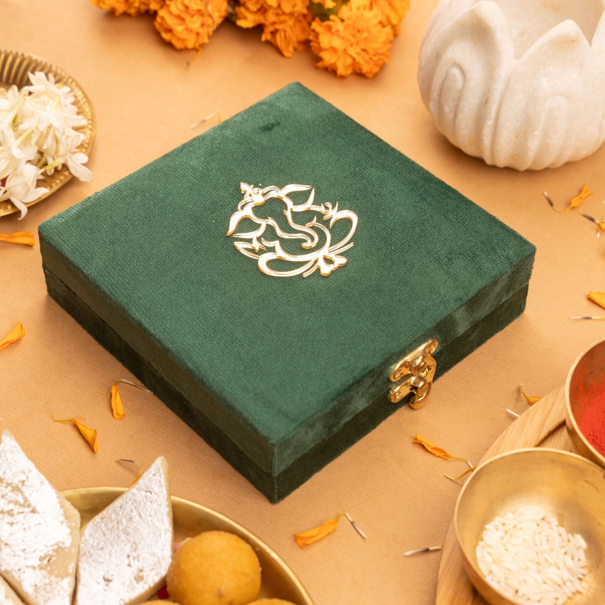 Laxmi Charan on Marble Base with Gift Box - Premium Gift for Hostess/ Housewarming Gift La Vie Bien Laxmi Charan on Marble Base with Gift Box - Premium Gift for Hostess/ Housewarming Gift