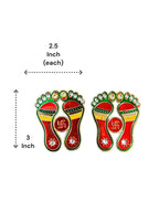 Laxmi Charan with Beads Mandir items La Vie Bien Laxmi Charan with Beads