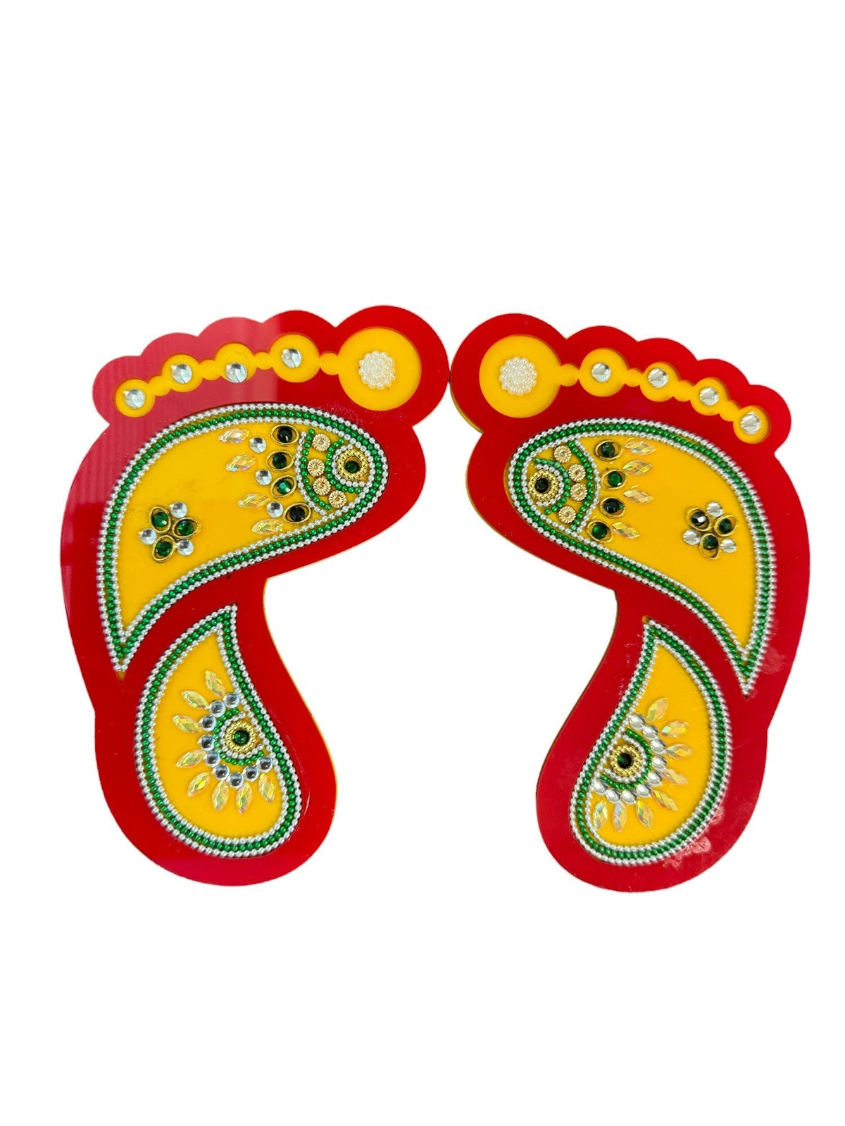 Laxmi Charan with Kundan Work Mandir items La Vie Bien Laxmi Charan with Kundan Work